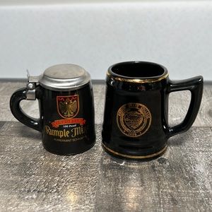Vintage Miniature Black Steins Rumple Minze & OR State College